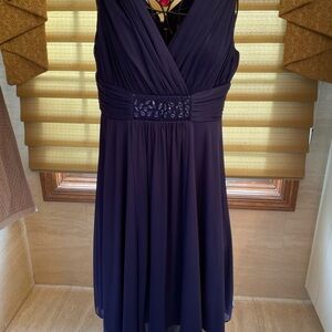 Jessica Howard Evenings Sleeveless Royal Blue Dress Size 12 w/Rhinestone Detail